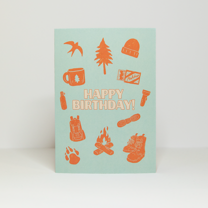 Happy Birthday Camping and Adventure Card