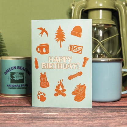 Happy Birthday Camping and Adventure Card